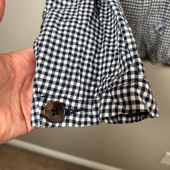 Sundance Tansy Gingham Floral Blazer Jacket Size Small Blue Linen Embroidery - Picture 6 of 11